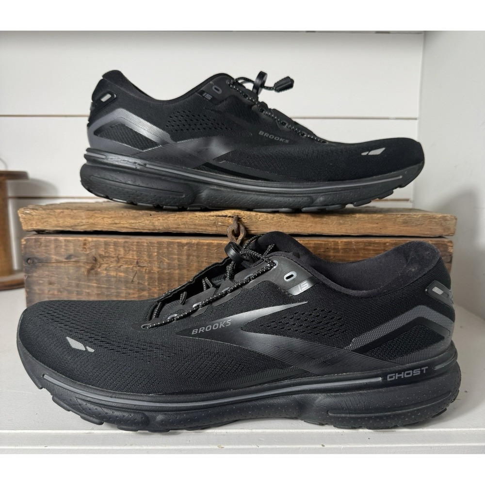 Brooks Ghost 15 Running Shoes Men's 14 Black Road Running Athletic Sneakers